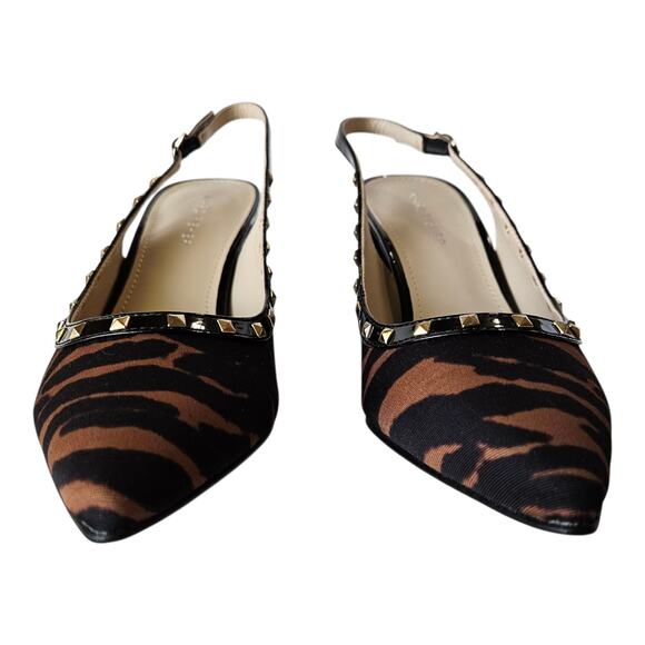 MARC FISHER Women's 6 M Carmon Slingback Pumps Shoes Black Brown Pointed Toe NEW - Picture 4 of 10